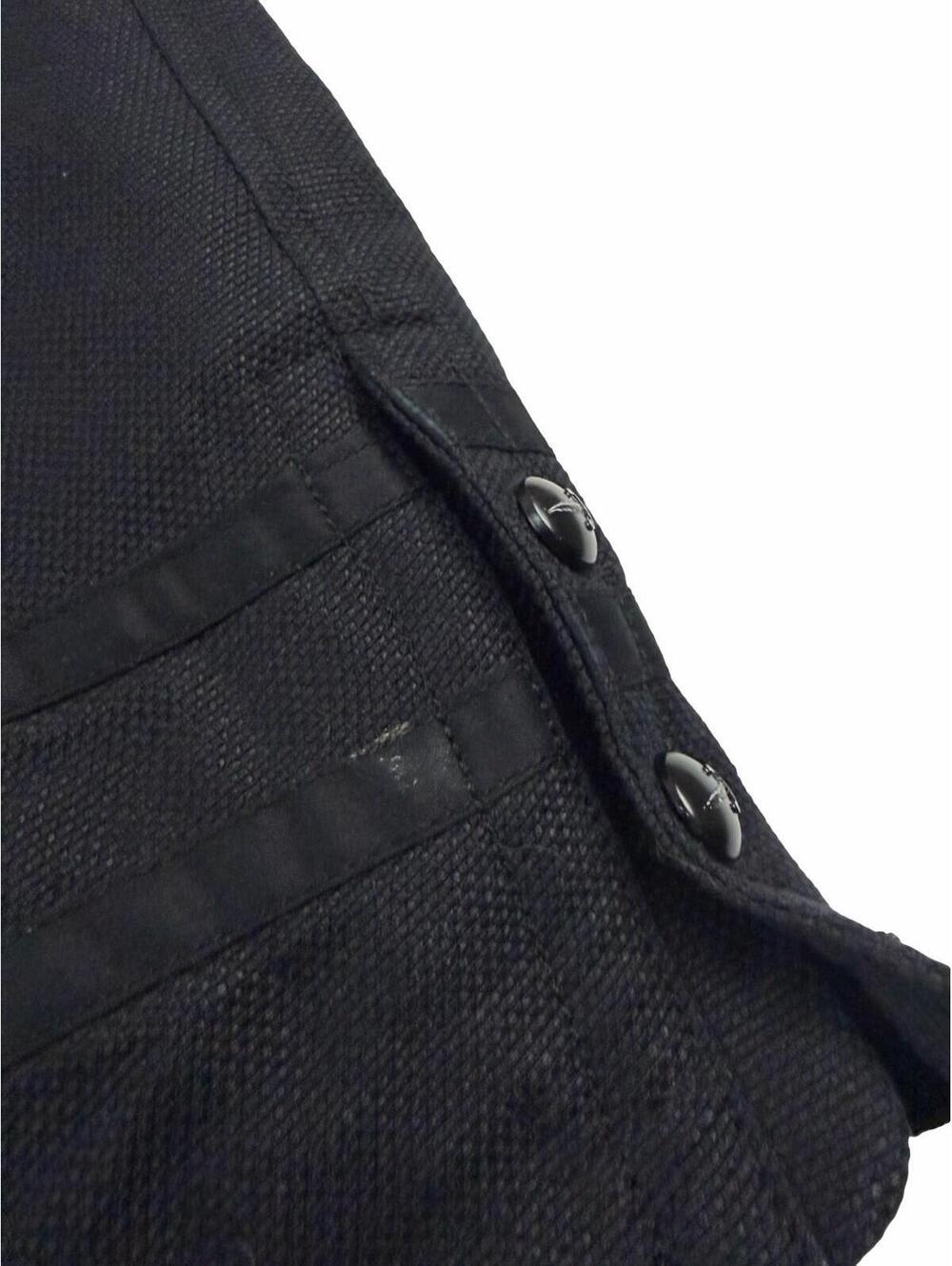 John Varvatos USA Luxe Double Breasted Pea Coat Cotton Linen Black Size S - Picture 10 of 10